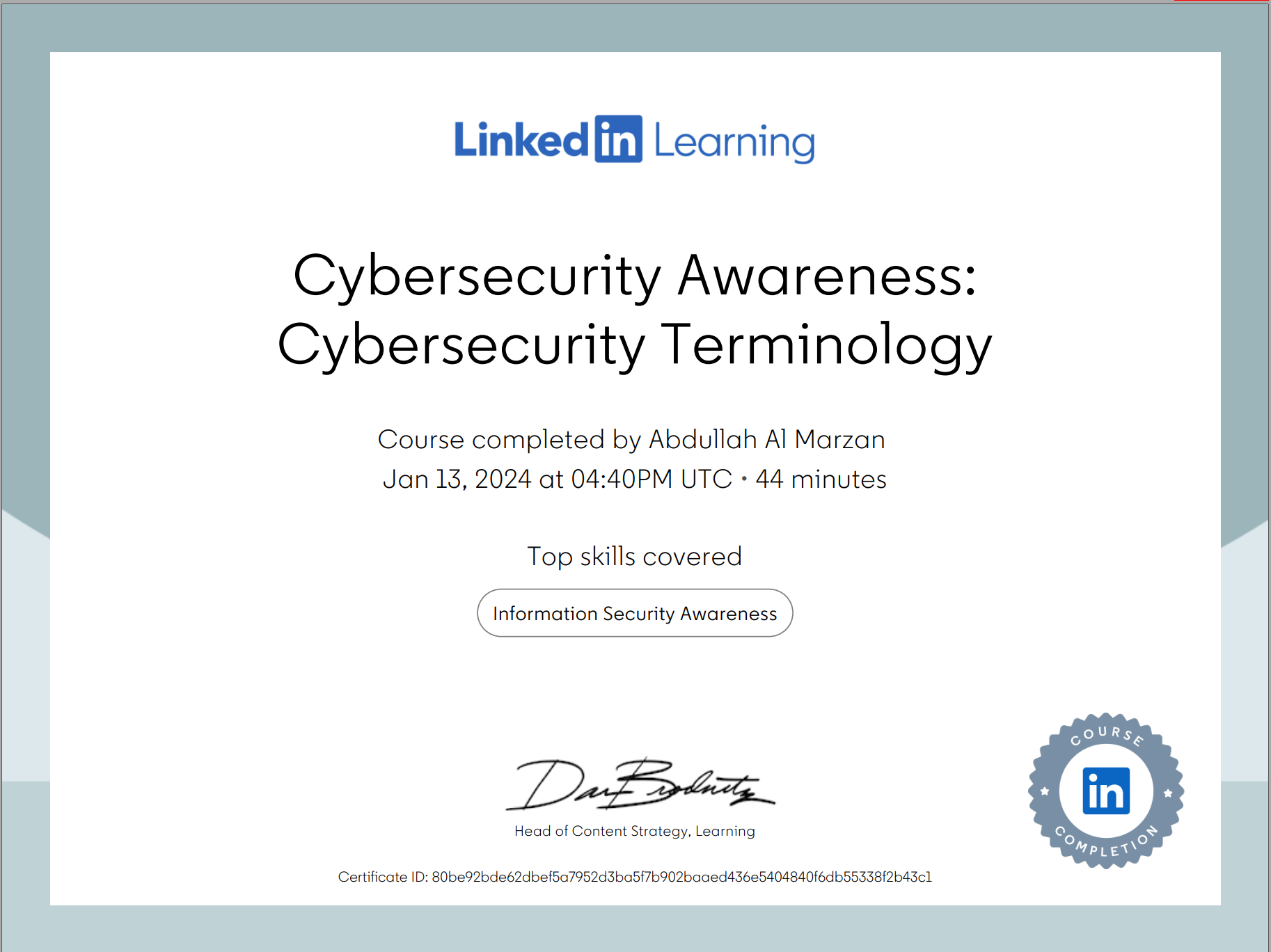 Certificate Thumbnail